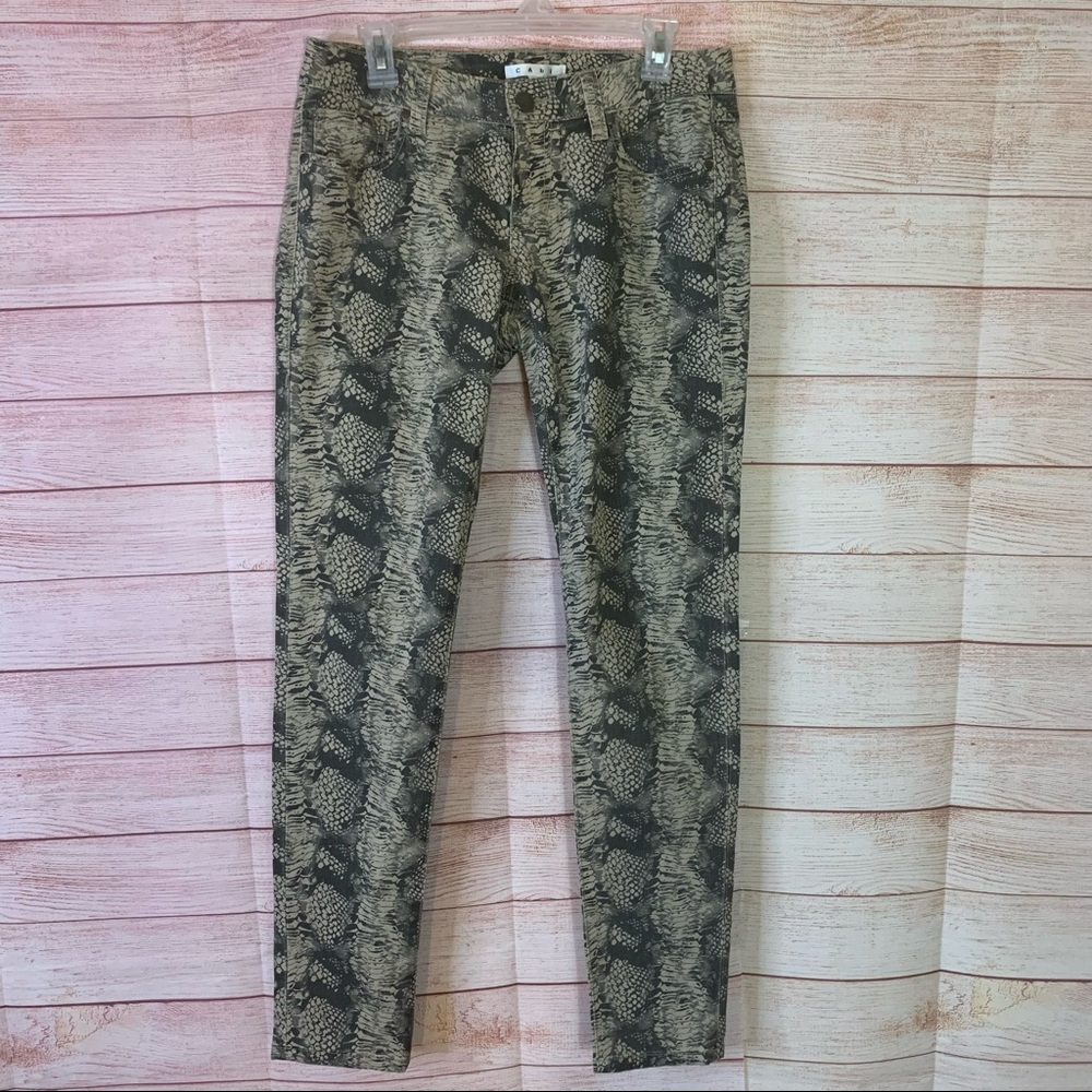 Cabi Style 958 Snakeskin Print Jeans Size 4